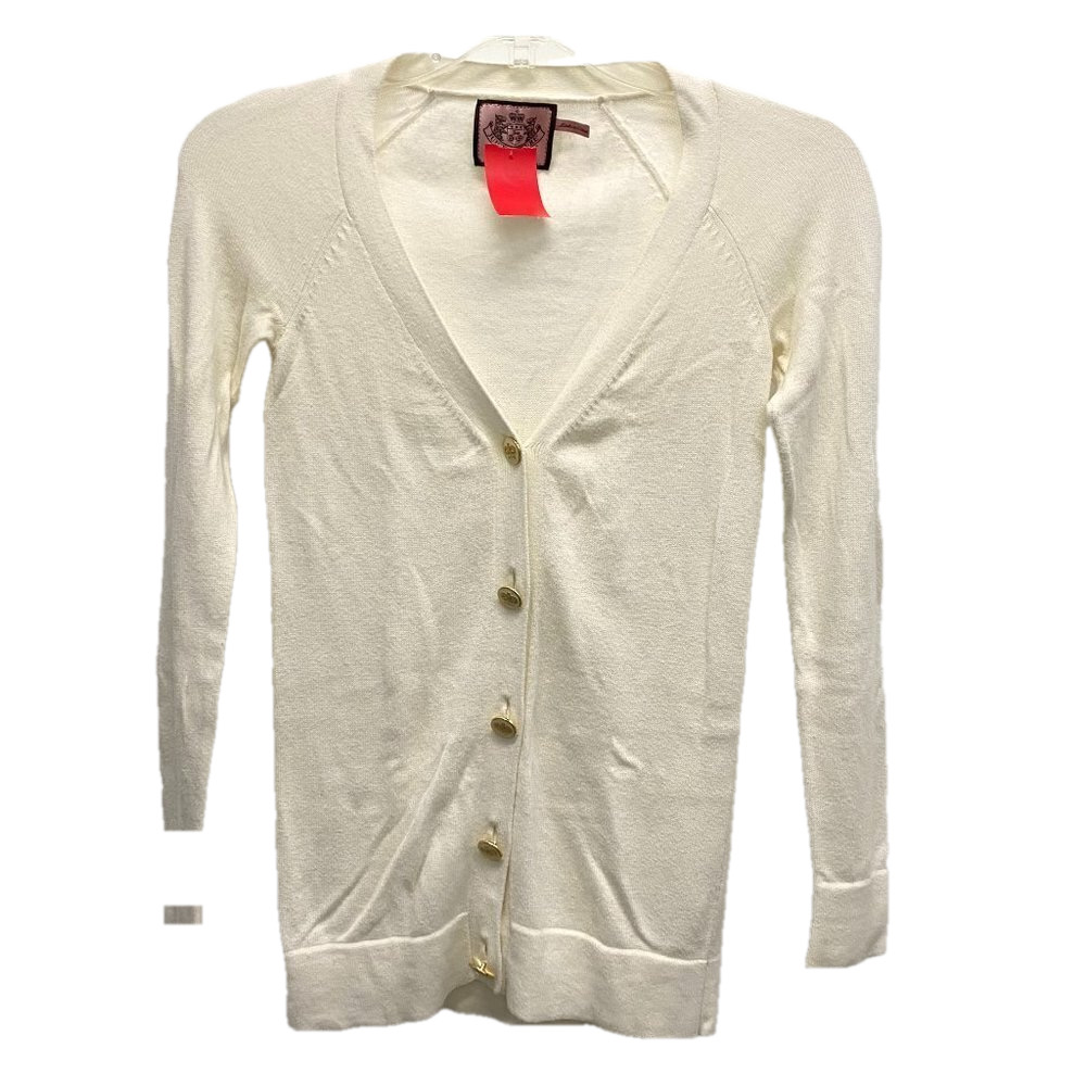 Juicy Couture Cream Knit w/Crown Buttons Cardigan